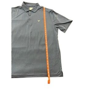 Callaway Opti-Dri Mens XL Navy Blue White Grid‎ Golf Polo Shirt Short Sleeve